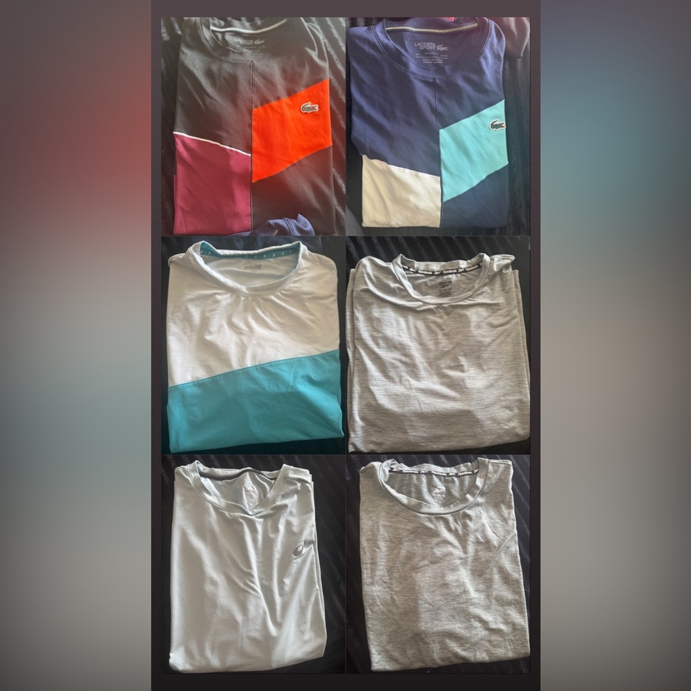 Lot of 6 tennis/workout dry-fit T shirts
